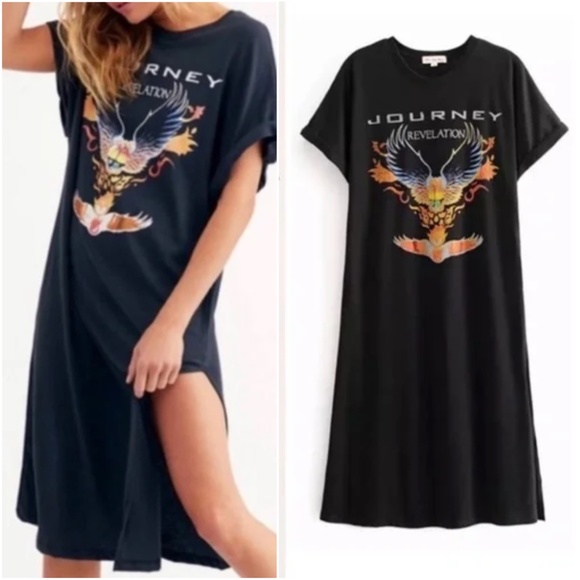Journey Revelation band graphic black tee dress - Picture 2 of 16